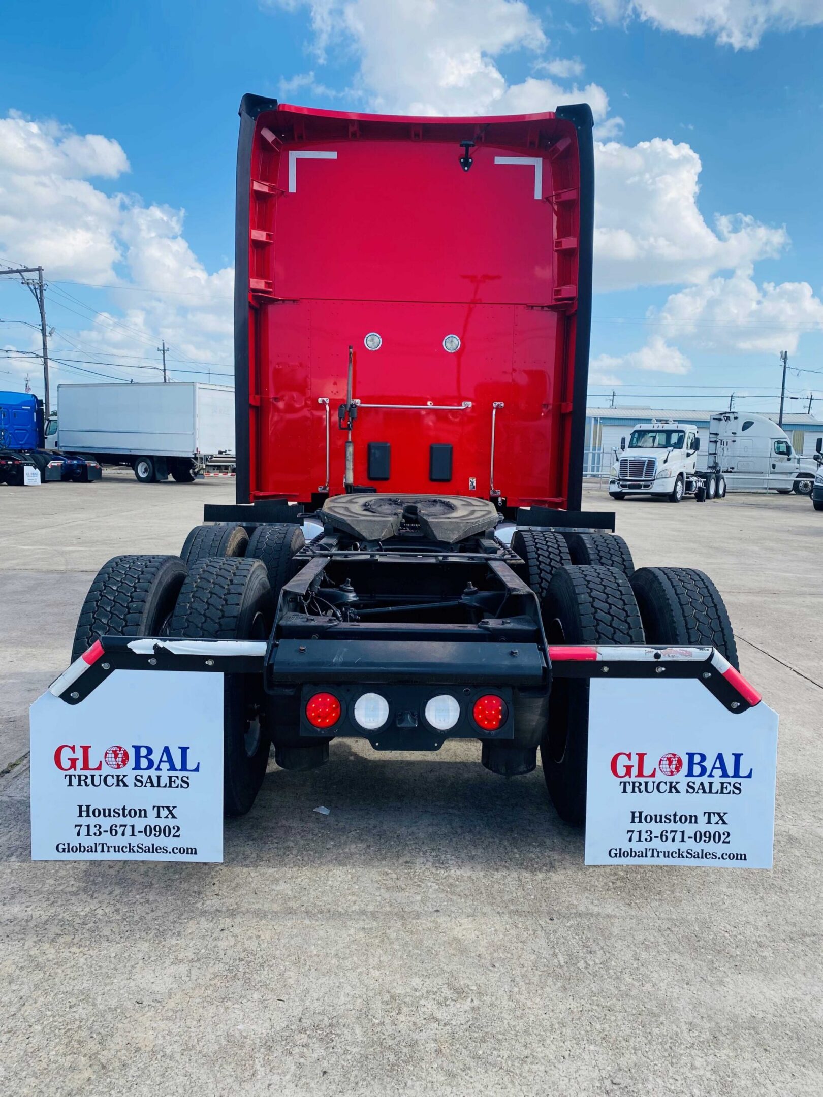 Semi-truck chassis parked outdoors