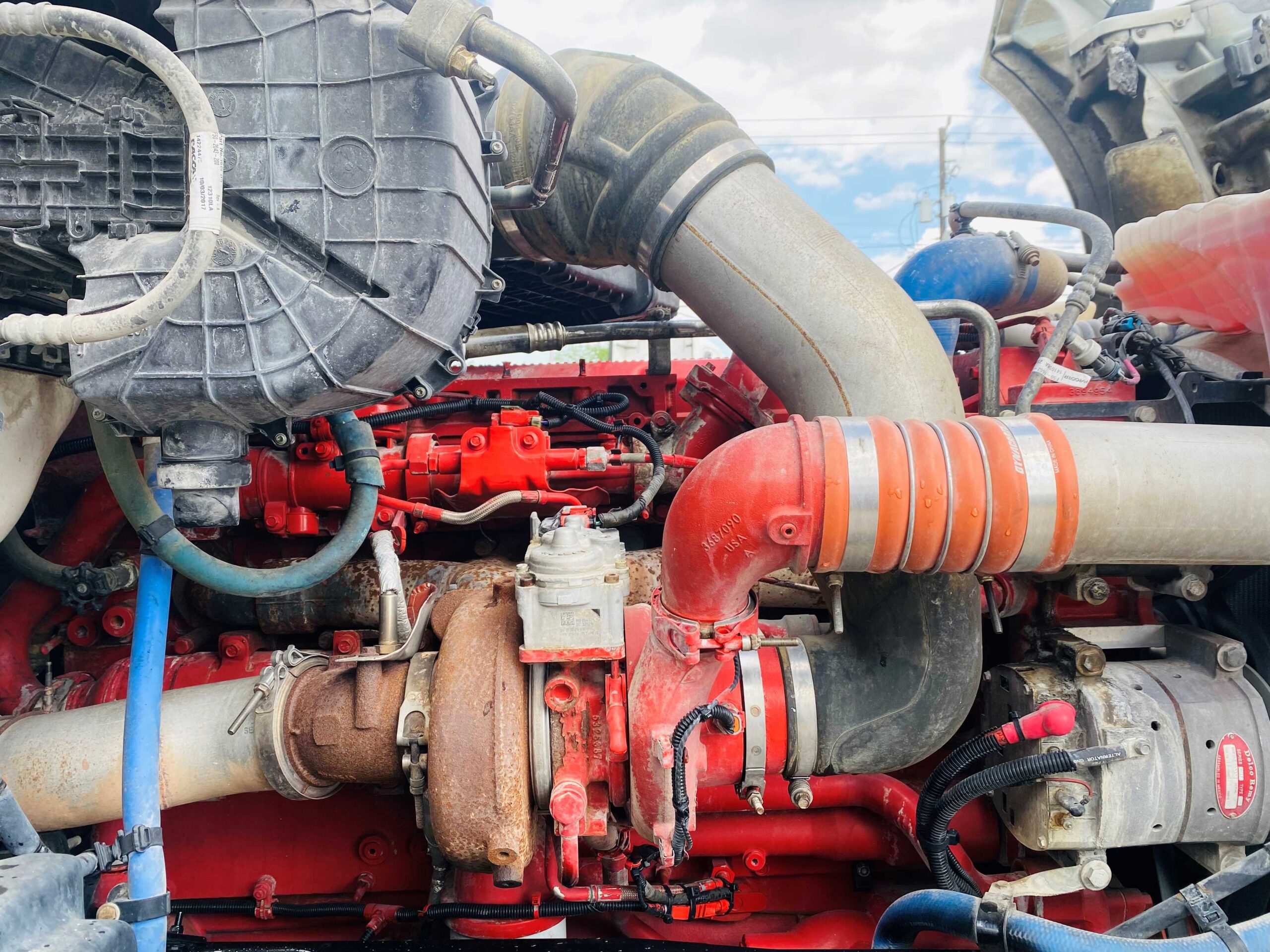 Truck engine components and hoses