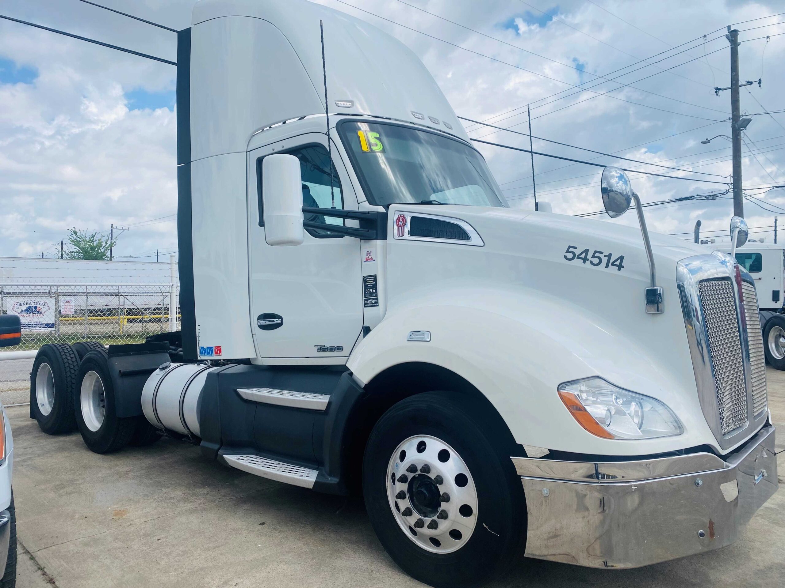 Heavy-duty truck on concrete lot