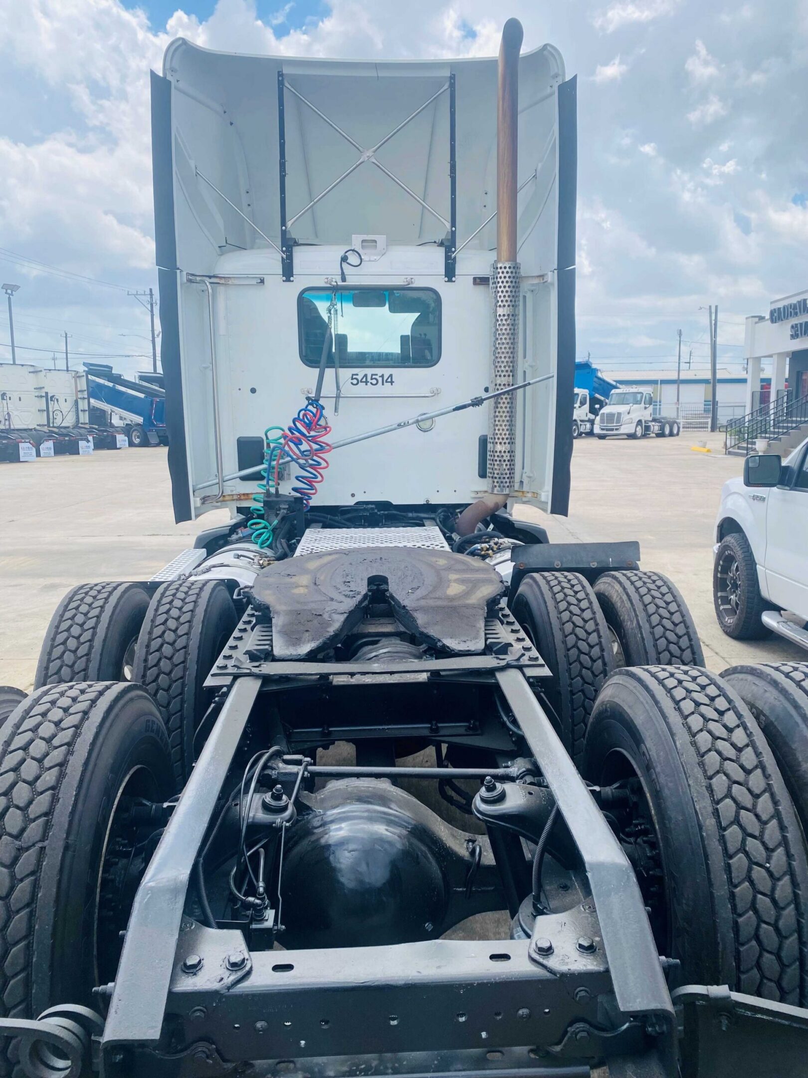 Semi-truck without trailer on lot