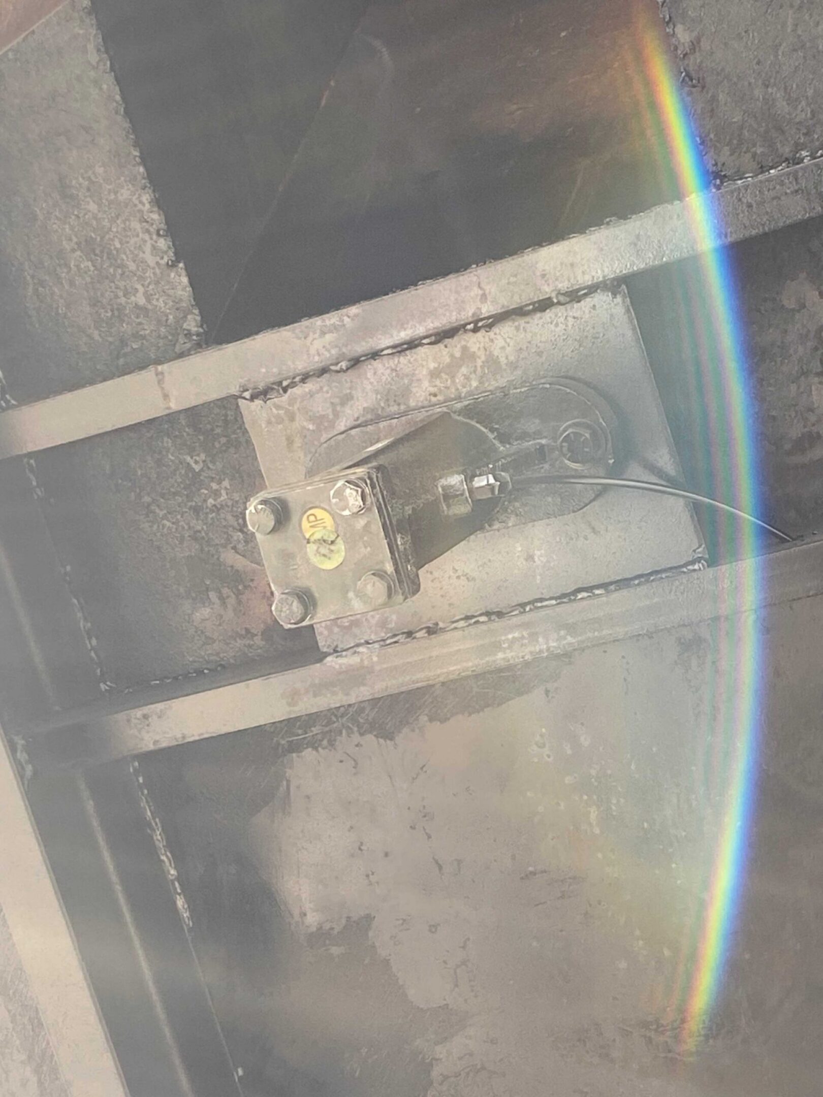Steel beam with colorful light effect