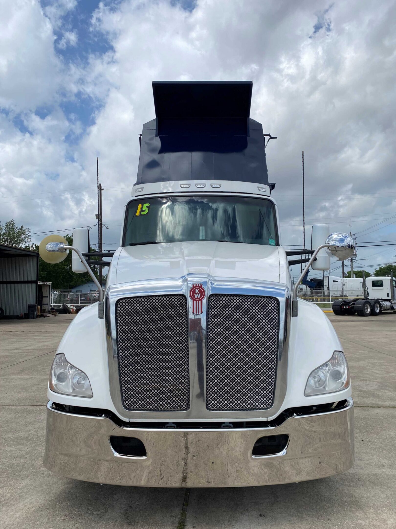 White semi-truck front view