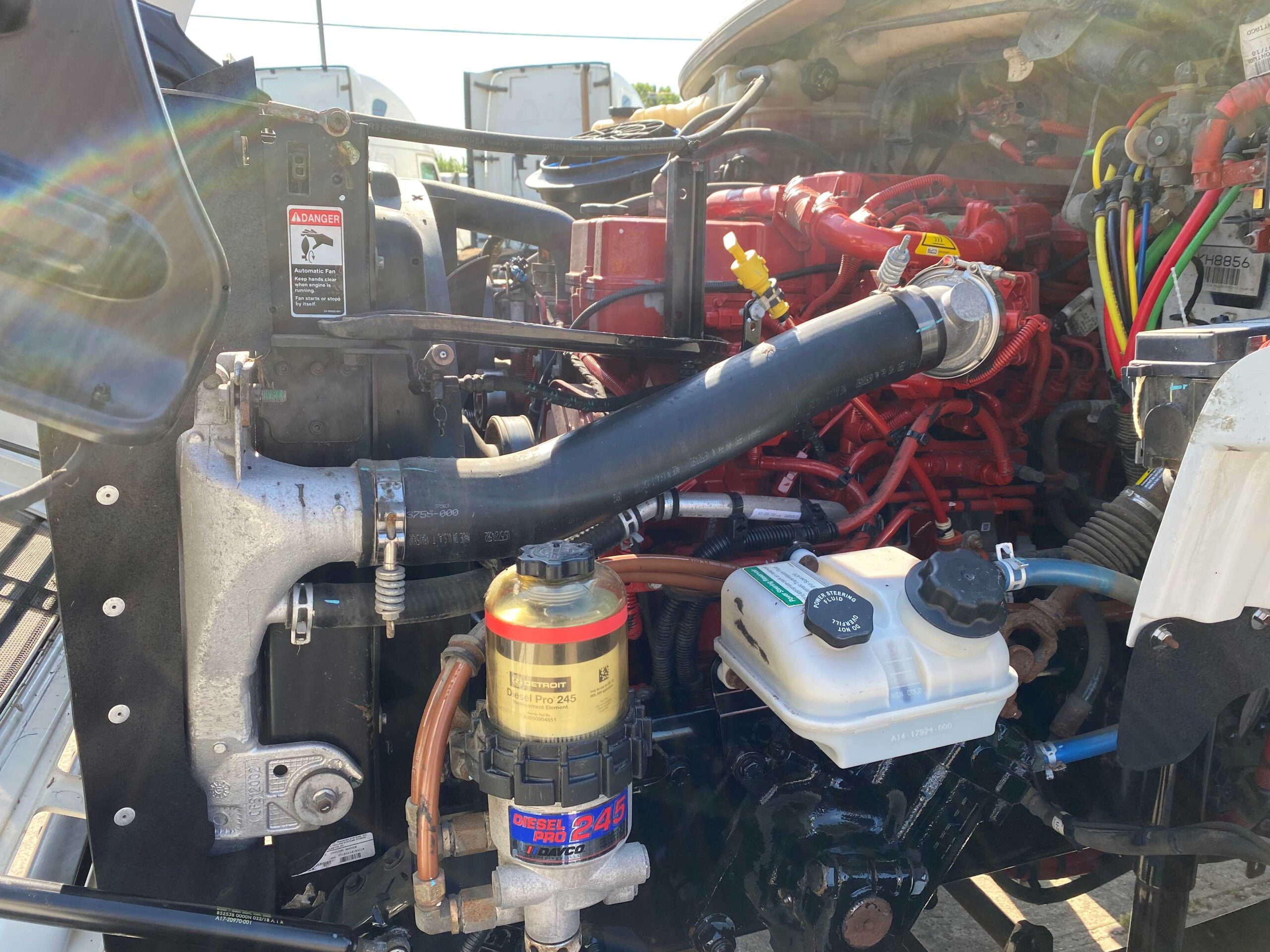 Detailed view of truck engine mechanics