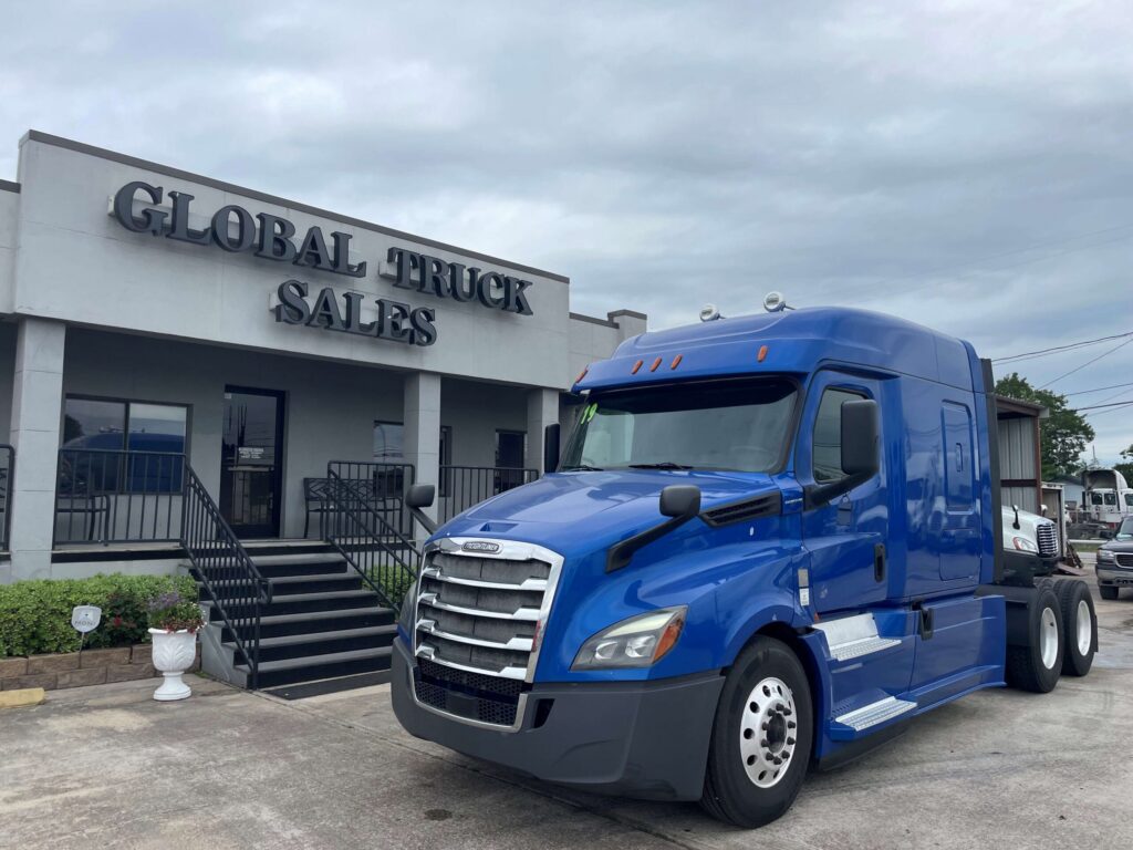 Semi-truck outside Global Truck Sales